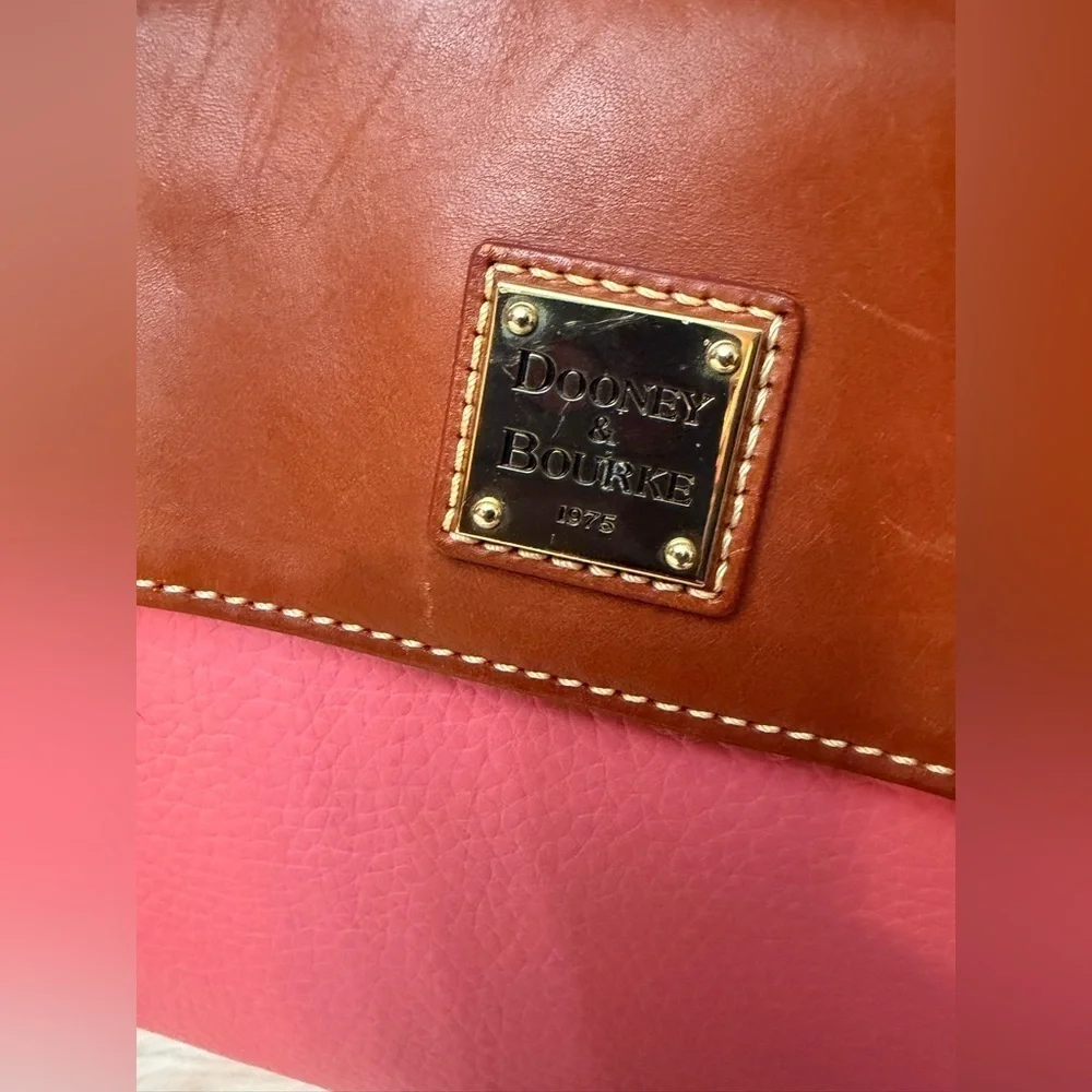 Dooney & Bourke Pink Satchel with Brown Accents